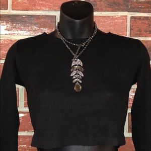 Simulated Muti-Colored Crystal Fish Necklace